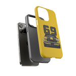 1969 Camaro Z28 Yellow Front View Muscle Car Tough Phone Case