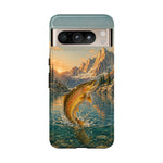 Leaping Golden Trout Lake Scene phone case | Tough Cover