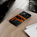 Orange Daytona Phone Case, Rainy City Night Muscle Car Tough Cover