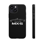 MX-5 Miata White Side Silhouette Tough Phone Case Cover Gift
