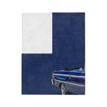 1963 Blue Galaxie Convertible Illustration Blanket | Classic Car Artwork