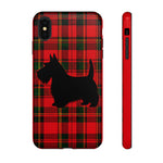 Scottish Terrier Silhouette Plaid Art Tough Phone Case