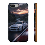 Skyline GT-R R34 White Nurburgring Speed Art Tough Phone Case