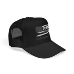 Torino Foam Trucker Hat – USA Flag Classic Muscle Car Snapback Mesh Cap Patriotic Retro Style