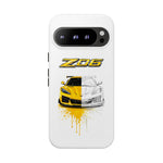 Z06 Corvette Phone Case, Yellow Sketch Reveal Chrome Cover