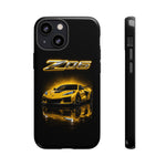 Z06 Corvette Phone Case, Yellow Neon Chrome Studio Cover