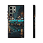 Vintage Teal 1957 Bel Air Classic Car Tough Case | Retro Rainy City Phone Cover