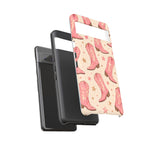 Pink Cowboy Boots phone case | Western pattern | Pastel stars