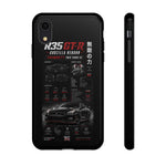 R35 GTR Infographic Phone Case, Black Spec Sheet Tough Cover