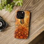 Yorkshire Terrier Jumping in Autumn Leaves Tough Case | Fall Dog Phone Cover