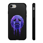 Glitch Sad Face Phone Case, Anime Melt Static Tough Cover