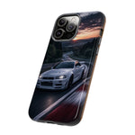 Skyline GT-R R34 White Nurburgring Speed Art Tough Phone Case