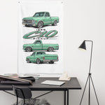 1968 C10 Seafoam Green Pickup Banner 34x56 Garage Man Cave Wall Decor Gift
