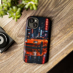 Orange Supra Phone Case, Neon City Night JDM Sports Car Tough Cover