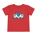 Cute Cartoon C6 Sports Car Toddler T-Shirt Funny Race Car Kids Tee Blue Stripe Car Shirt