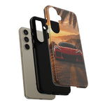 C8 ZR1 Corvette Phone Case, Red Foggy Coastal Road Cover