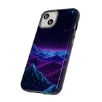 Retro Neon Mountains Phone Case | Vaporwave Galaxy Landscape