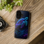 Neon Cyber Sea Turtle Tough Phone Case Ocean Design