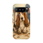 Guilty Basset Hound Phone Case, Muddy Watercolor Art Cover