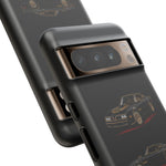 Trans Am Phone Case Black Gold, Three-View Vector Tough Cover