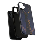 Starry Wizard Cat on Books phone case