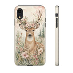 Deer Floral Antler Crown Art Tough Phone Case