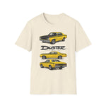 Yellow 1973 Duster Classic Car T-Shirt | Vintage Muscle Car Illustration
