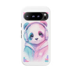 Pastel Panda Phone Case, Glitch Color Block Cover