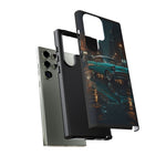 Vintage Teal 1957 Bel Air Classic Car Tough Case | Retro Rainy City Phone Cover