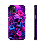 Synthwave Skull Neon Floral Vaporwave Art Tough Phone Case