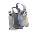 Ragdoll Cat Polygon Portrait Tough Phone Case - Blue Cream