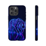 Neon Blue Tiger phone case | tough protective cover
