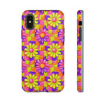 Trippy Daisy Retro Floral Pattern phone case | Tough Cases