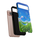 Bubbles Over Grass phone case | Tough Cover