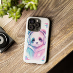 Pastel Panda Phone Case, Glitch Color Block Cover