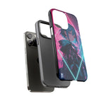Anime Girl Phone Case Teal, Neon Kanji Calm Gradient Tough Cover
