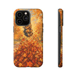 Yorkshire Terrier Jumping in Autumn Leaves Tough Case | Fall Dog Phone Cover