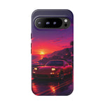 FD RX-7 Retro Sunset Sports Car Tough Case | Neon Vaporwave Beach Drive