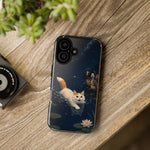 Turkish Van Swimming Cat Tough Case | Whimsical Night Pond, Lily Pads, Ducks