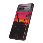 Matte Black Challenger Sunset Tough Phone Case - Palm Silhouette