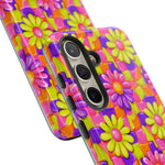 Trippy Daisy Retro Floral Pattern phone case | Tough Cases