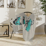 Turquoise 1955 Thunderbird Illustration Blanket | Retro Classic Car Throw