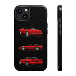 C4 Corvette Art Phone Case Red, Three-View Vector Cover, Gift