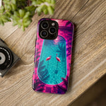 Neon Flamingo Pool Vaporwave Art Tough Phone Case