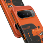 Orange Mustang Art Phone Case, GT500 American Muscle Car Tough Cover for Male