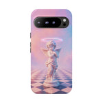 Praying Cherub Statue halo Vaporwave Aesthetic phone case