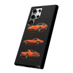 C3 Corvette Art Phone Case Orange, Three-View Vector Cover, Gift