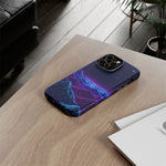 Retro Neon Mountains Phone Case | Vaporwave Galaxy Landscape