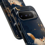 Turkish Van Swimming Cat Tough Case | Whimsical Night Pond, Lily Pads, Ducks