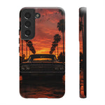 Black Impala Lowrider Sunset Tough Phone Case - Palm Silhouette